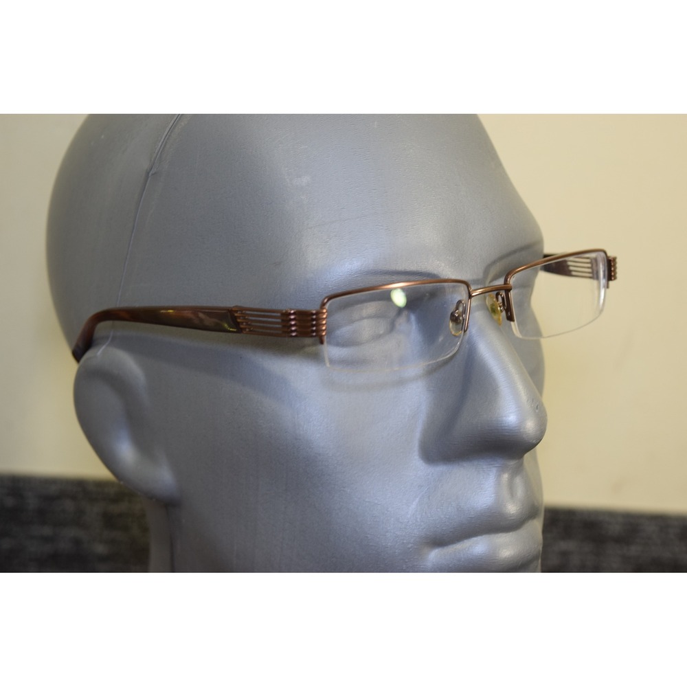 Scott Harris 230 02 Brown Semi Rimless Rectangular Eyeglass Frames Only